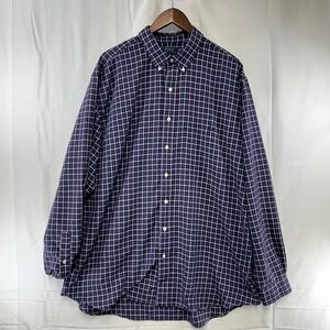 Polo Ralph Lauren Performance Button Down Shirt Mens 2XLT Navy Blue Red Plaid